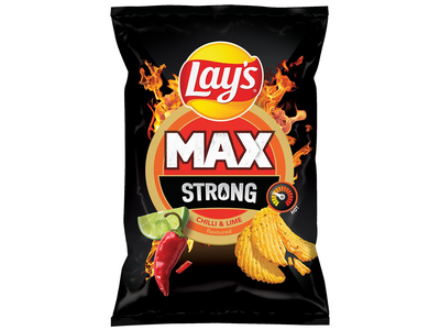 Čili pipirų ir žaliųjų citrinų skonio bulvių traškučiai LAY'S MAX STRONG, 170g (baigiasi galiojimas)