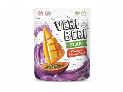 Mangų ir pasiflorų juostelės VERI BERI, 50 g