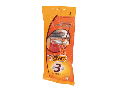 Jautrios odos skustuvai BIC 3 SENSITIVE, 4 vnt.