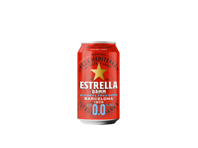Alus ESTRELLA DAMM, šviesus, nealkoholinis 0,33L