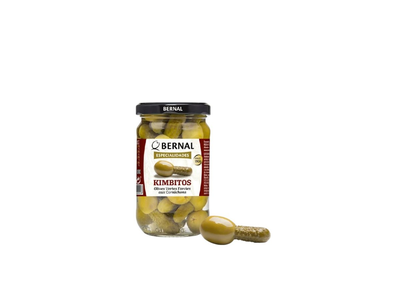 Žaliosios alyvuogės su agurkėliais BERNAL, 300 g