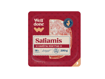 Karštai rūkytas saliamis WELL DONE, a. r., 200 g