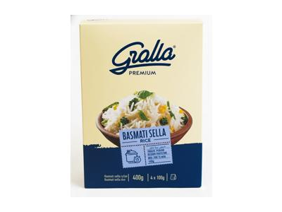 BASMATI SELLA ryžiai GRALLA, 4 x 100 g, 400 g