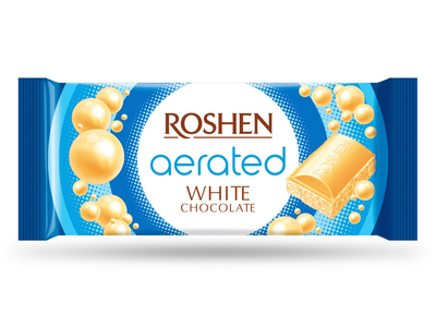 Baltasis šokoladas ROSHEN, Bubble, korėtas, 80 g