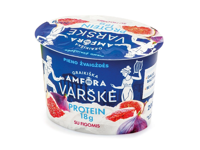 Varškė su figomis GRAIKIŠKA AMFORA PROTEIN, 0,8% rieb., 200 g