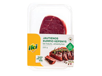 Vakuume brandintas jautienos kumpis be kaulo, IKI, 220 g