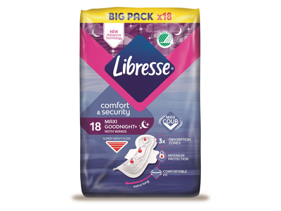 Higien. paketai LIBRESSE MAXI NIGHT, 18 vnt