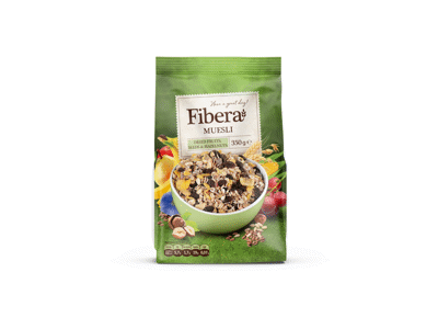 Dribsnių mišinys FIBERA su riešutais, 350 g
