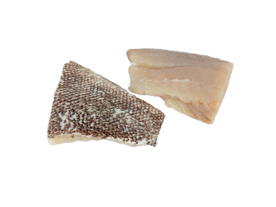 Gelsvadėmio gruperio filė porcijos, su pridėtiniu vandeniu, 170-230, 10% glazūra, 800 g.