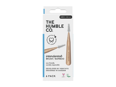 Bambukiniai tarpdančių šepetėliai HUMBLE, D3, 6 vnt., 1 vnt.