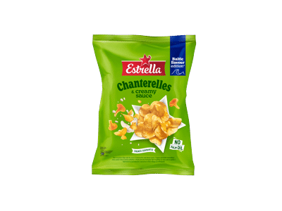 Bulvių traškučiai ESTRELLA, voveraičių ir sūrio skonio, 170 g