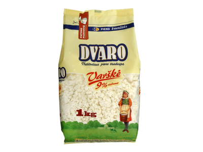 DVARO varškė, 9 % rieb., 1 kg