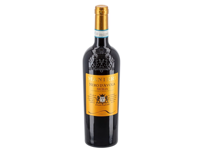 Raudonasis pusiau sausas vynas MANIERI NERO D'AVOLA D.O.C. (13,5%), 0,75 l