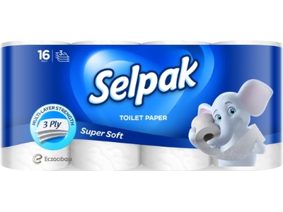 Tualetinis popierius SELPAK, 3 sluoksnių, 16.8m, 140 lapelių, 16vnt