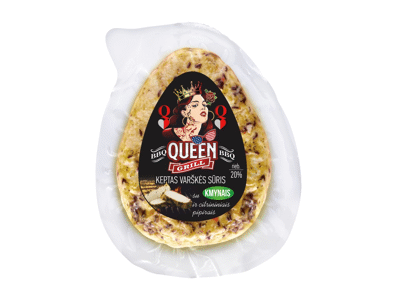 Keptas varškės sūris BBQ QUEEN su kmynais, citr. pip., 20 %, 230 g