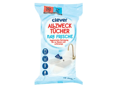 Universalios, drėgnos servetėlės CLEVER PURE FRESHNESS, 80 vnt