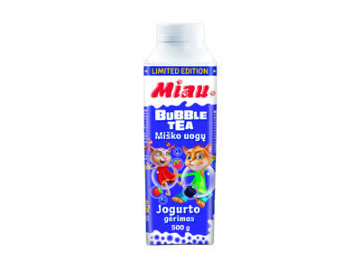 	Jogurto gėrimas MIAU su miško uogomis, sprogst. perlais, 1,3 %, 500 g