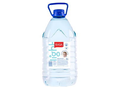 Negazuotas natūralus mineralinis vanduo RASA LIGHT, 5 l
