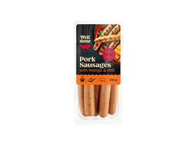 Kep. dešrelės su mangais ir aitr. paprik. WELL DONE, nerūš., 250 g