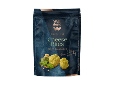 Sūrio kamuoliukai WELL DONE PREMIUM, pesto padažo sk., 41 %, 24 g