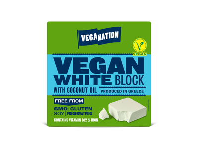 Veganiškas sūris Veganation white block, 150 g