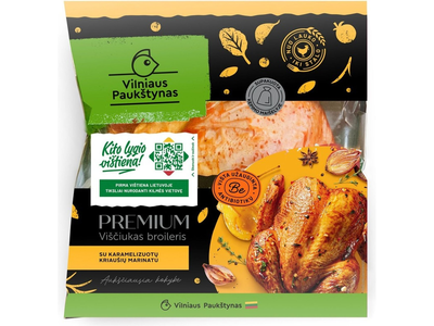 Viščiukas broileris su karamelizuotų kriaušių marinatu VILNIAUS PAUKŠTYNAS PREMIUM, 2,2kg