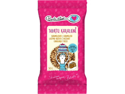Karamelizuoti lazdynų riešutų gabaliukai 30g