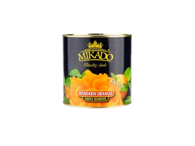 Konservuoti mandarinai MIKADO, silpname sirupe, 2,5 kg/ 1,5 kg