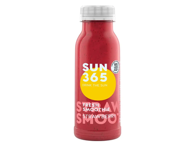 Nepasterizuotas braškių glotnutis SUN 365, 250 ml