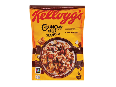 Dribsniai KELLOGG'S CRUNCHY NUT GRANOLA CHOCO, 380 g