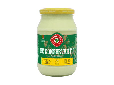 Majonezas BE KONSERVANTŲ, 62 % rieb., 430 g