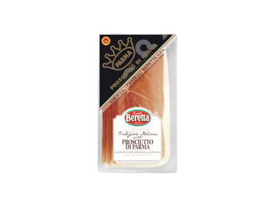Vytintintas BERETTA pjaustytas kiaulienos kumpis PROSCIUTTO DI PARMA, nerūš., 70 g