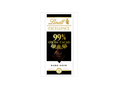 Juodasis šokoladas (99 %) LINDT EXCELLENCE, 50 g
