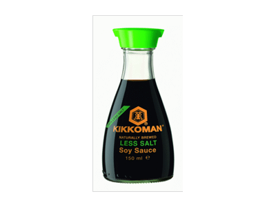 Sojų padažas KIKKOMAN LESS SALT (su dalytuvu), 150 ml