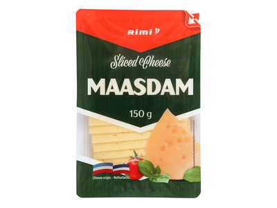 Pjaustytas sūris RIMI MAASDAM, 47 %, 150 g