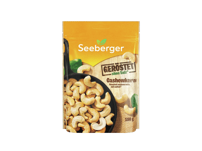 Kepinti anakardžių riešutai SEEBERGER, 150 g