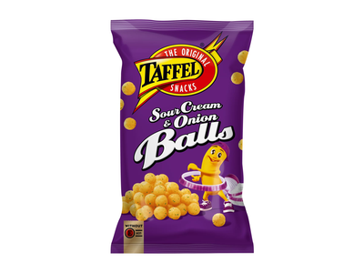 Gr.ir sv.sk.kuk.traškučiai TAFFEL BALLS, 165g