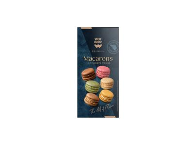 Šald. migd. sausainiai MACAROONS WELL DONE PREMIUM, 12 vnt., 144 g