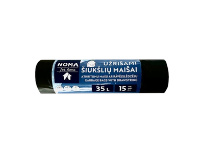 Užrišami šiukšlių maišai NOMA for HOME, LDPE, 35l, 15vnt