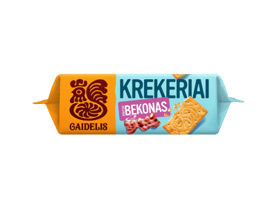 Krekeriai GAIDELIS, rūkyto bekono skonio, 72 g