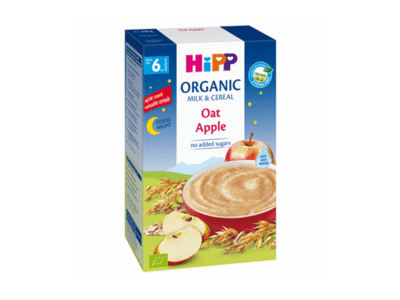 Ekol. pieniška košė HIPP su avižomis ir obuol. (nuo 6 mėn.), 250 g