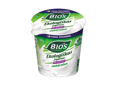 Ekologiškas jogurtas BIOS be laktozės, 3,8% rieb., 125 g