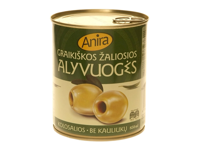Graikiškos žaliosios alyvuogės be kauliukų ANIRA, 850 g