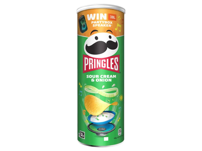 Traškučiai PRINGLES, grietinės ir svogūnų skonio, 165 g
