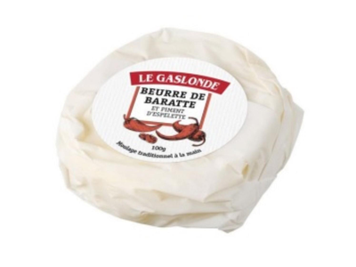 Sviestas LE GASLONDE, formuotas rankomis, 79% , su Espelette pipirais, 100g