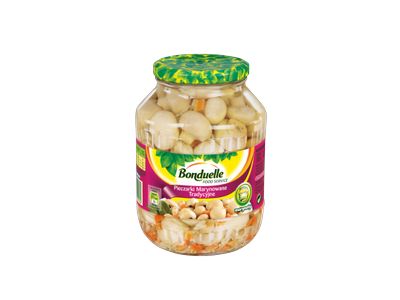 Marinuoti pievagrybiai Traditional BONDUELLE, 1,6/ 0,96 kg