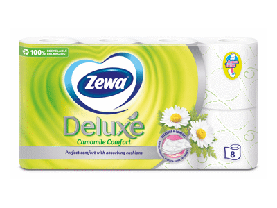 Tualetinis popierius ZEWA DELUXE CAMOMILE (3 sluoksnių), 8 vnt.