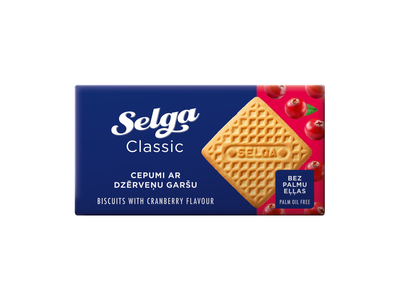 Spanguolių skonio sausainiai SELGA, 180 g