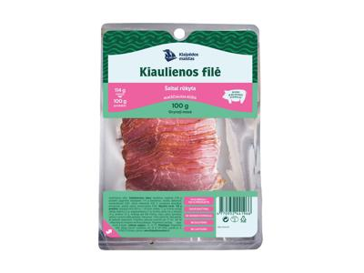 Šaltai rūkyta kiaulienos filė, pjaustyta a. r., 100 g