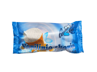 Vanilinio skonio ledai LE2KAS, vafliniame puodelyje, 5%, 120 ml/65 g
